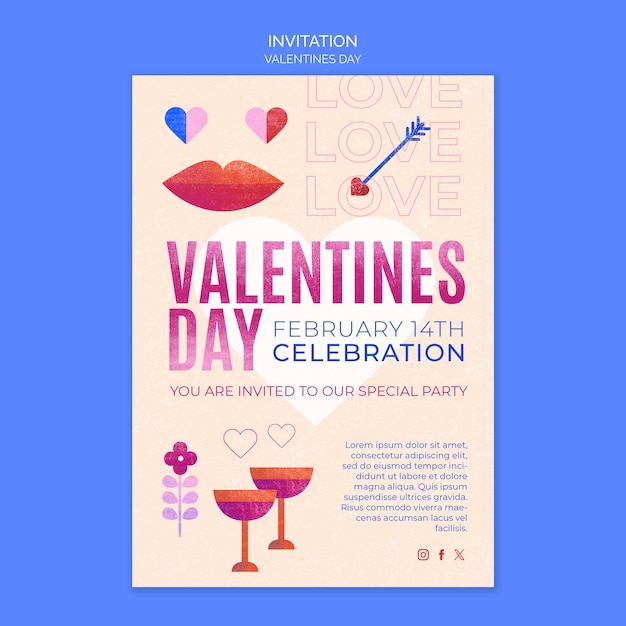 Gratis PSD invitatie sjabloon voor valentijnsdag