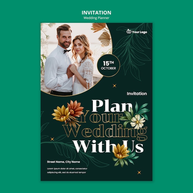 Gratis PSD invitatiemodel voor bruiloftsplanners