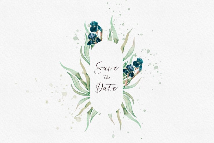 PSD gratuito invito a nozze floreale elegante