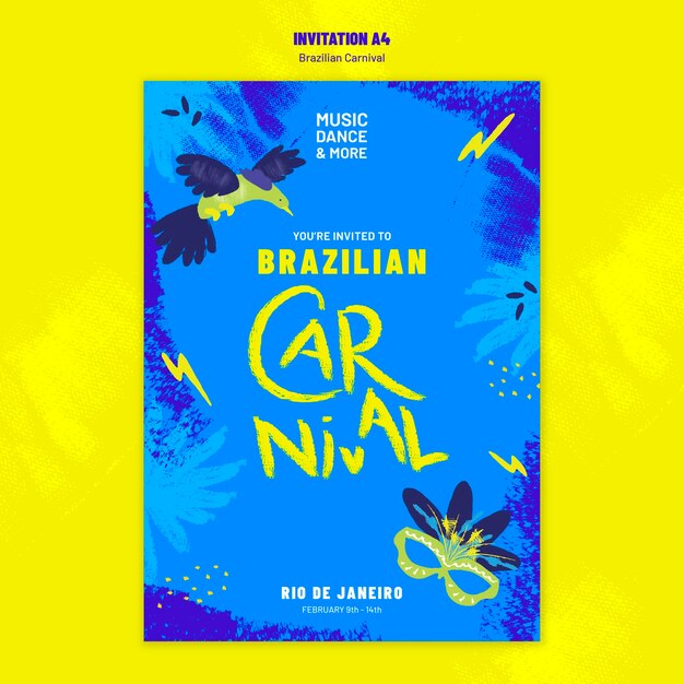 Invito alla celebrazione del carnevale brasiliano