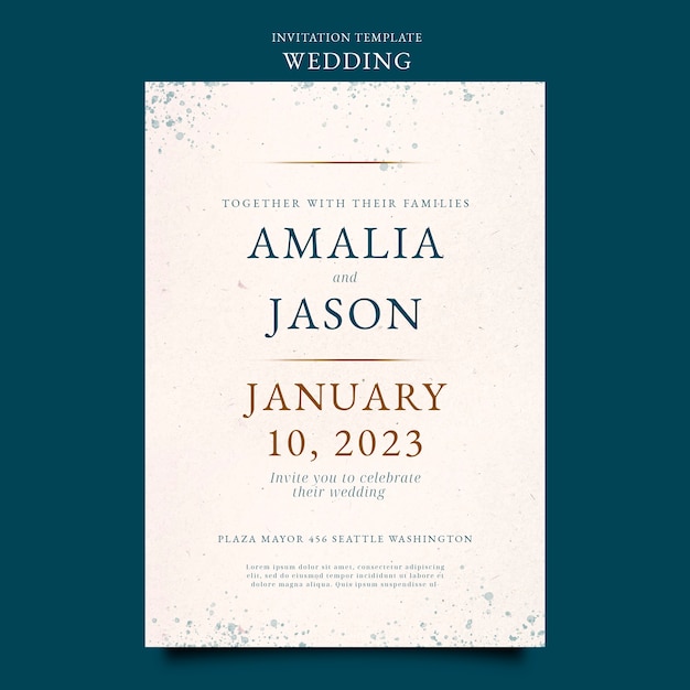 Invito alla celebrazione del matrimonio dell'acquerello