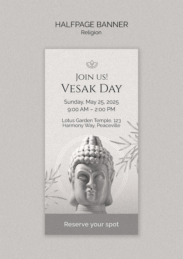 PSD gratuito invito per il giorno di vesak