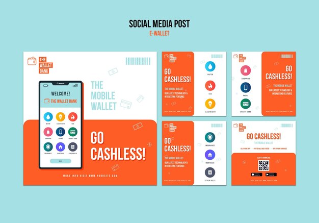 Ir a plantilla de publicación de redes sociales sin efectivo