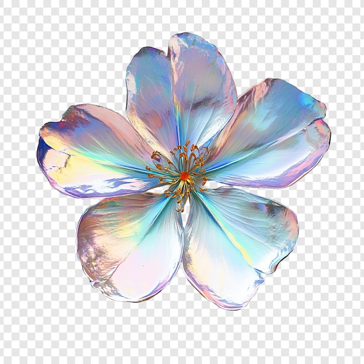 PSD Gratis iridescent bloom a digital flower art