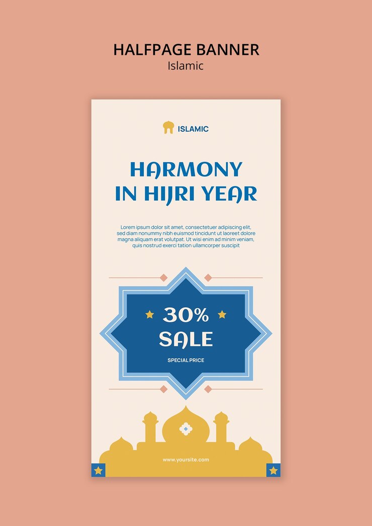 PSD Gratis islamic halfpage banner template design