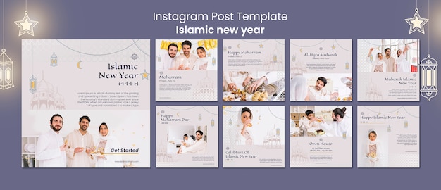 Islamitisch nieuwjaar instagram postsjabloon