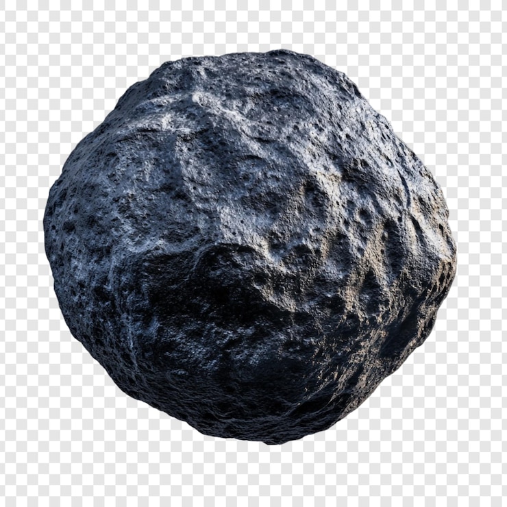 PSD Gratis isolated dark grey asteroid 3d render of a space rock