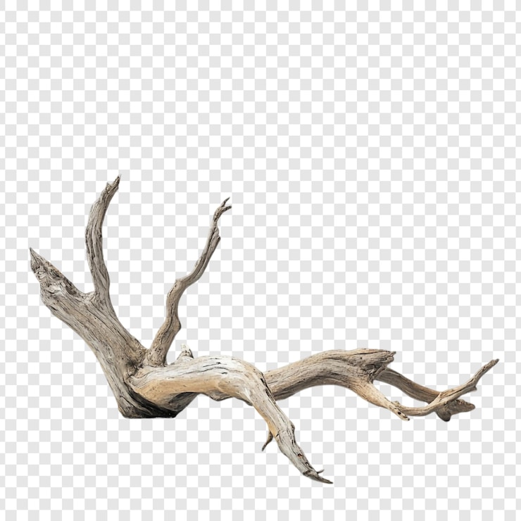 PSD Gratis isolated weathered driftwood branch a natural gray and beige wood texture