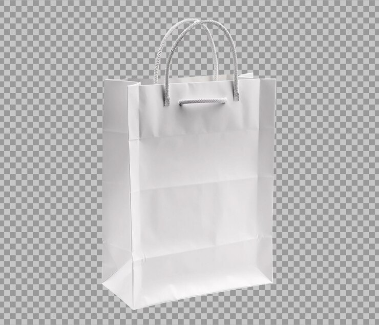 PSD Gratis isolated white shopping paper bag on background