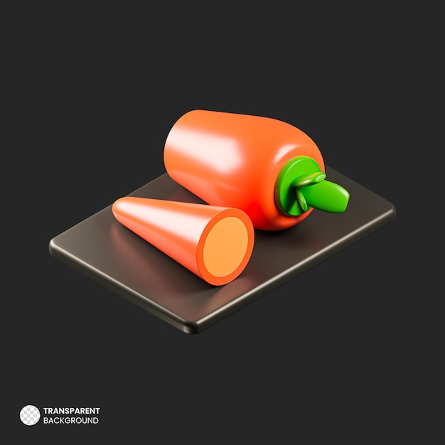 Isometrische wortel 3d render icon