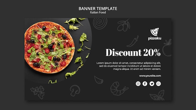 Gratis PSD italiaans eten banner sjabloon concept