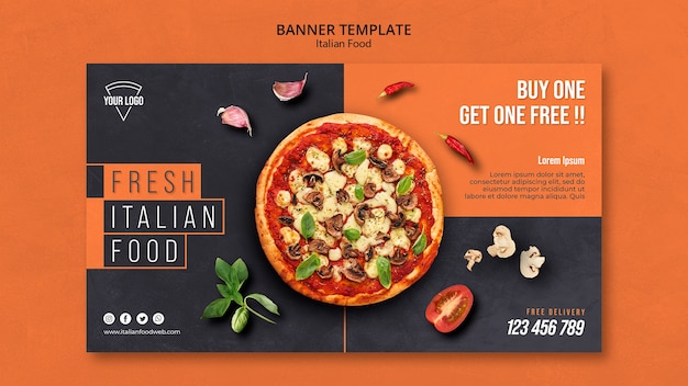 Gratis PSD italiaans eten banner thema