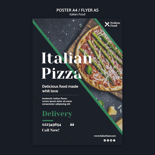 Italiaans eten concept flyer sjabloon