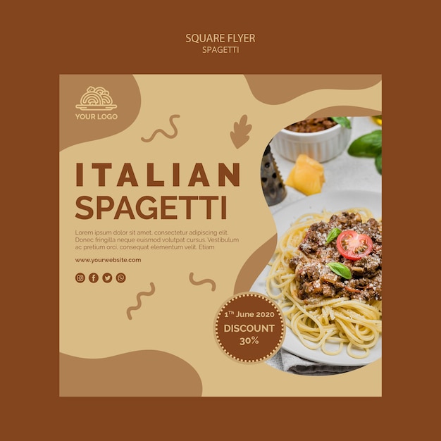 Gratis PSD italiaans eten flyer ontwerp