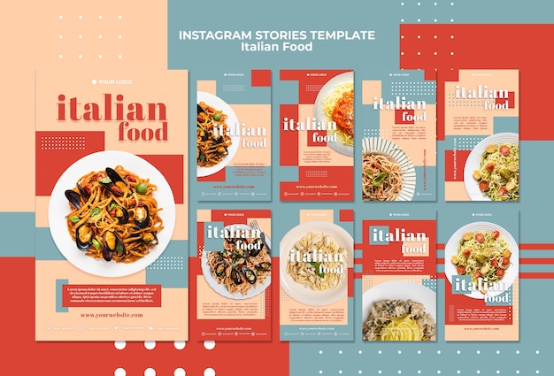 Gratis PSD italiaans eten instagram verhalen sjabloon