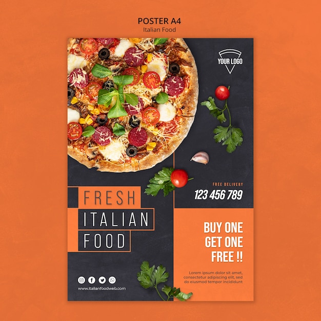 Italiaans eten poster concept