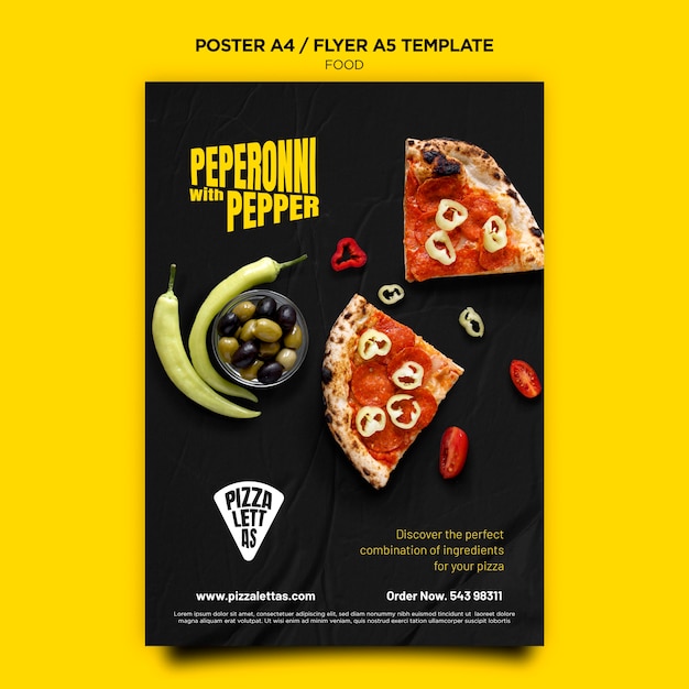 Gratis PSD italiaans eten poster sjabloon