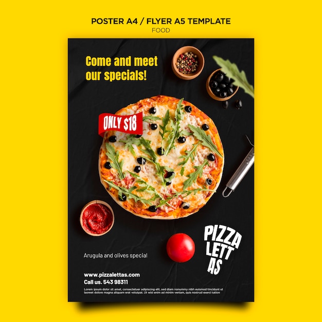 Gratis PSD italiaans eten poster sjabloon