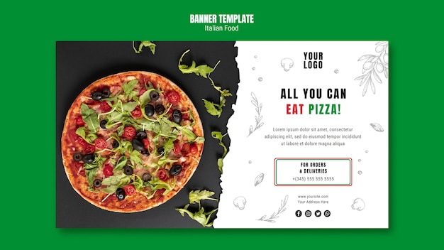 Gratis PSD italiaans eten sjabloon banner