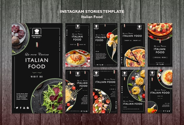 Gratis PSD italiaans eten social media post