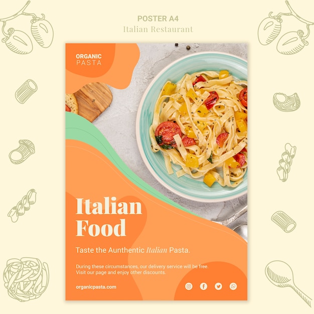 Gratis PSD italiaans restaurant posterontwerp