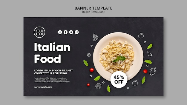 Gratis PSD italiaans restaurant sjabloon banner