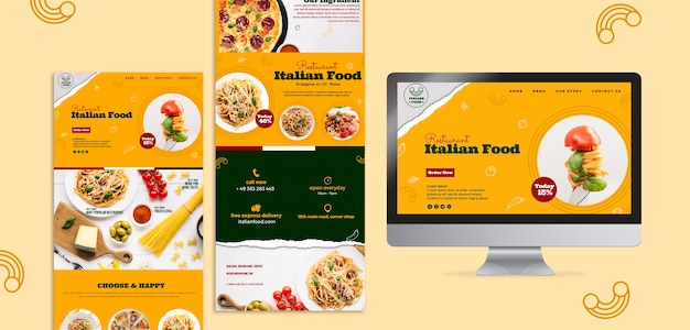 Italiaans restaurant website ontwerpsjabloon