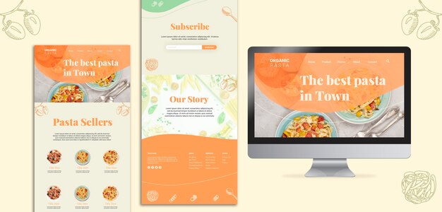 Italiaans restaurantconcept met computer