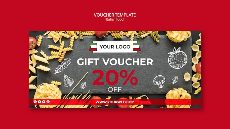 Gratis PSD italiaanse keuken 20% korting