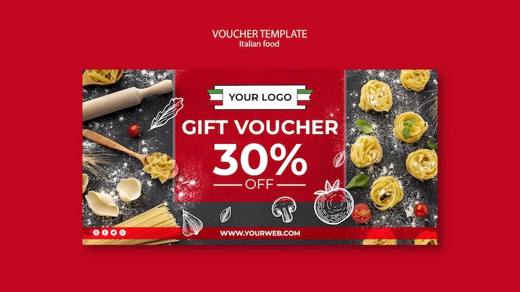 PSD Gratis italian cuisine gift voucher