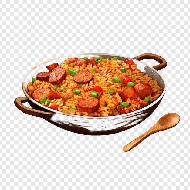 Jambalaya aislado en un fondo transparente