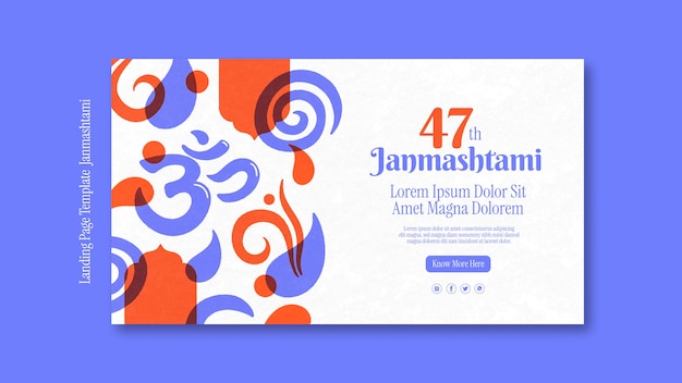 Gratis PSD janmashtami sjabloonontwerp