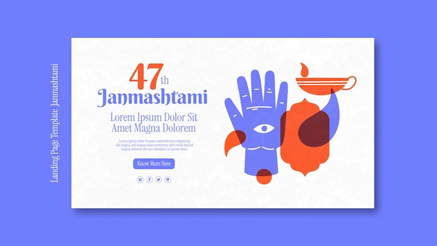 Gratis PSD janmashtami sjabloonontwerp