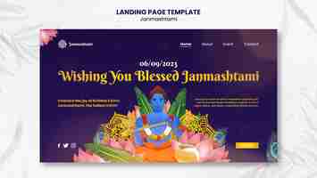 Gratis PSD janmashtami viering landing page sjabloon