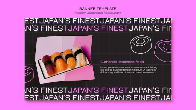 Gratis PSD japans beste sushi-sjabloon voor spandoek