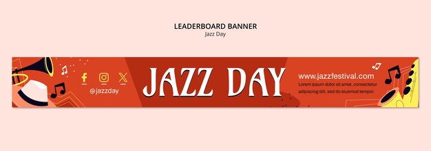 Gratis PSD jazz dag sjabloon ontwerp