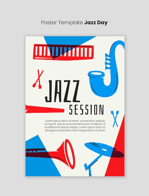 Gratis PSD jazzfestival sjabloonontwerp