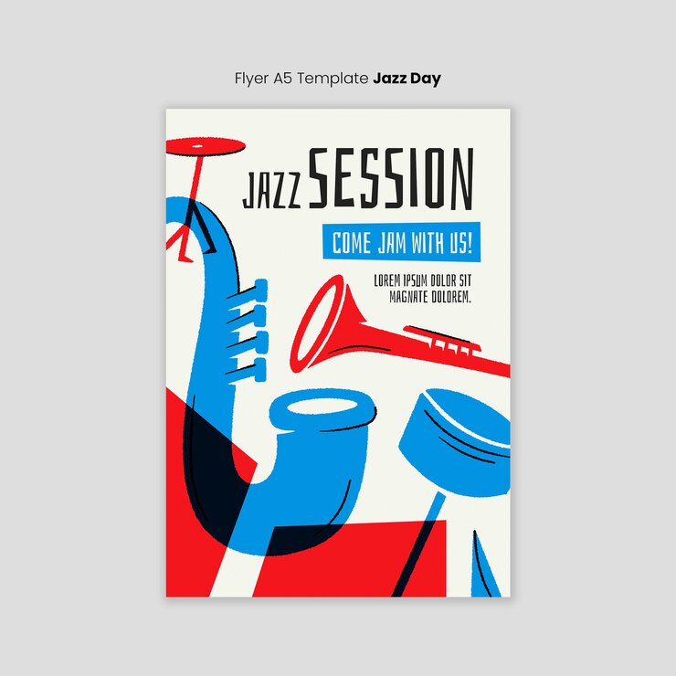 Gratis PSD jazzfestival sjabloonontwerp