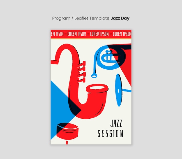 Gratis PSD jazzfestival sjabloonontwerp