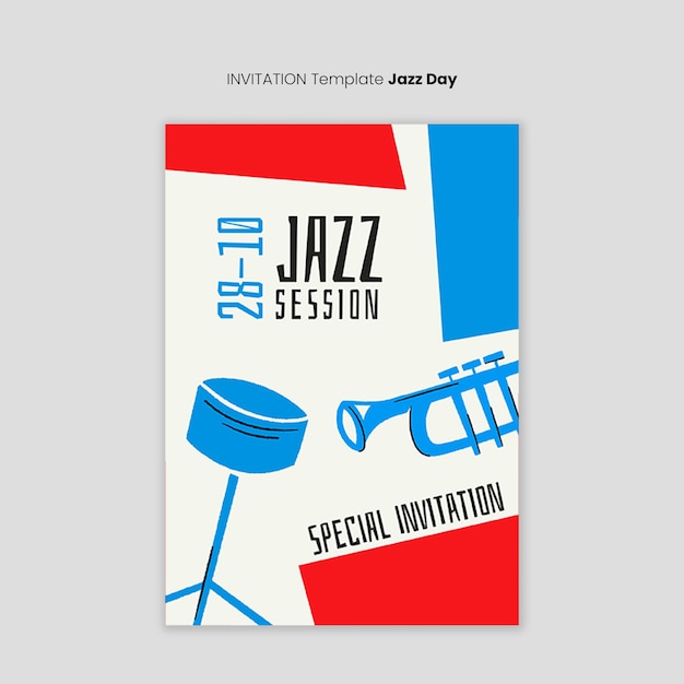 Gratis PSD jazzfestival sjabloonontwerp