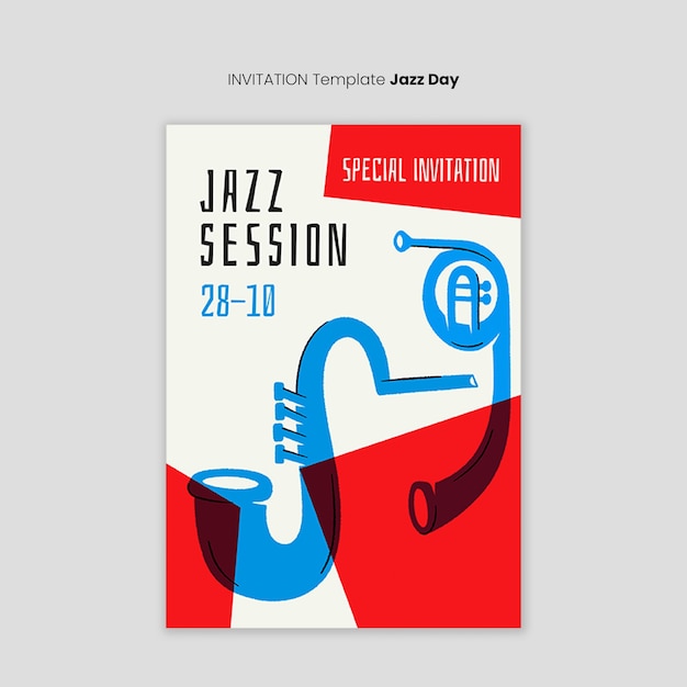 Gratis PSD jazzfestival sjabloonontwerp