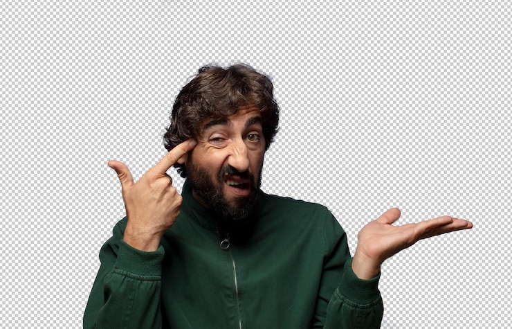 Gratis PSD je verward en verbaasd voelen en laten zien dat je gek of gek bent