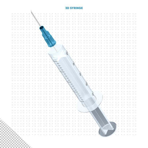 jeringa de vacunación azul 3d