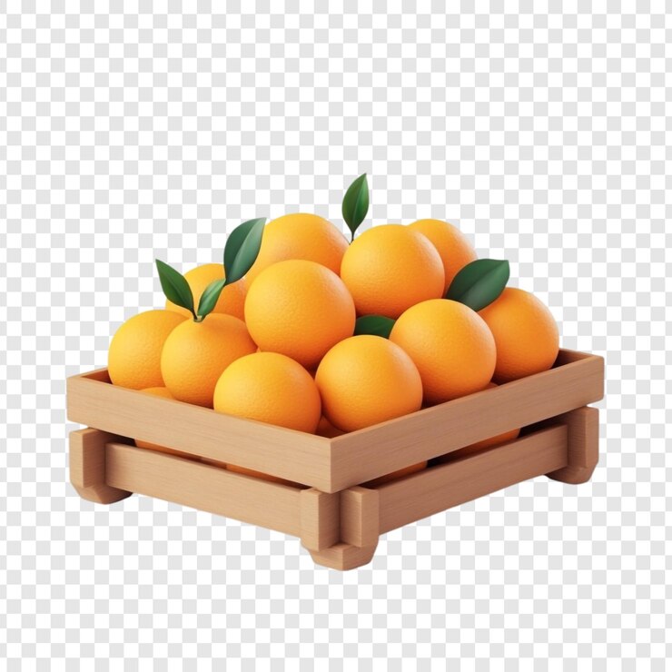 PSD Gratis jeruk berair dalam peti kayu, kesenangan buah jeruk yang segar dan bersemangat