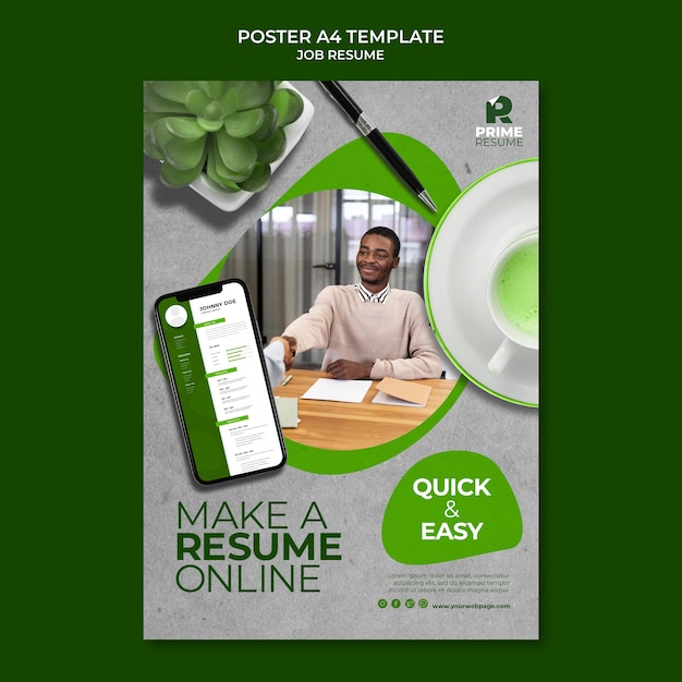 Gratis PSD job cv poster sjabloon