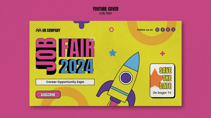 PSD Gratis job fair youtube cover