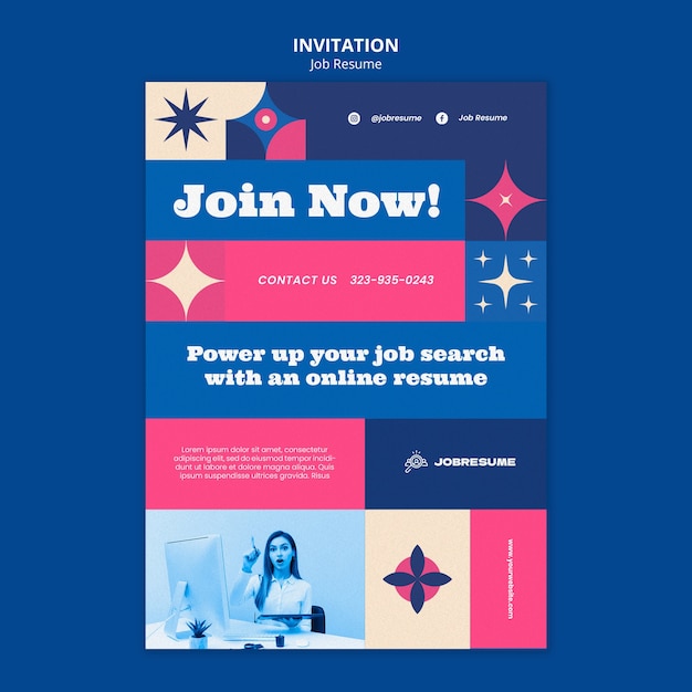 Gratis PSD job hervatten ontwerpsjabloon