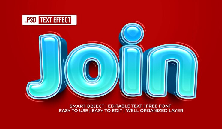 PSD Gratis join text style effect