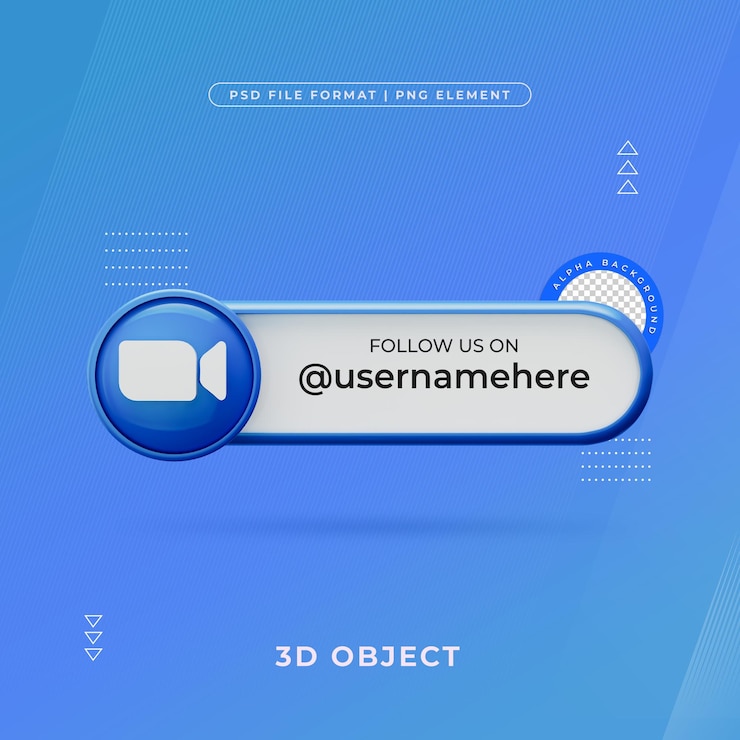 Gratis PSD join us on zoom profile social media 3d-rendering geïsoleerd voor compositie