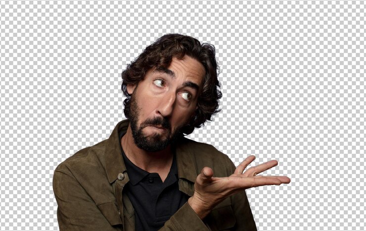 Gratis PSD jonge bebaarde man met een kopie ruimte